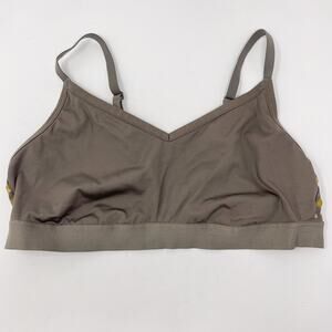 Aerie Offline Large Green Stretch Medium Support Sports Bra Leopard Keyhole Back